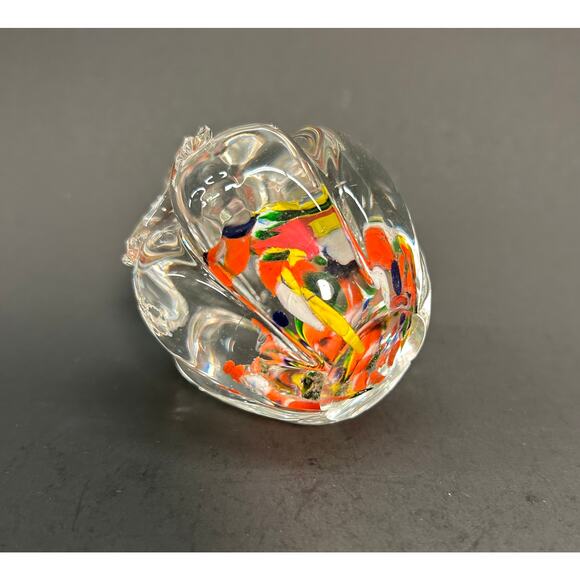 Art Glass Paperweights, Harvest Theme Confetti and Crimson, VTG Japan Lot of 2 - Picture 5 of 9